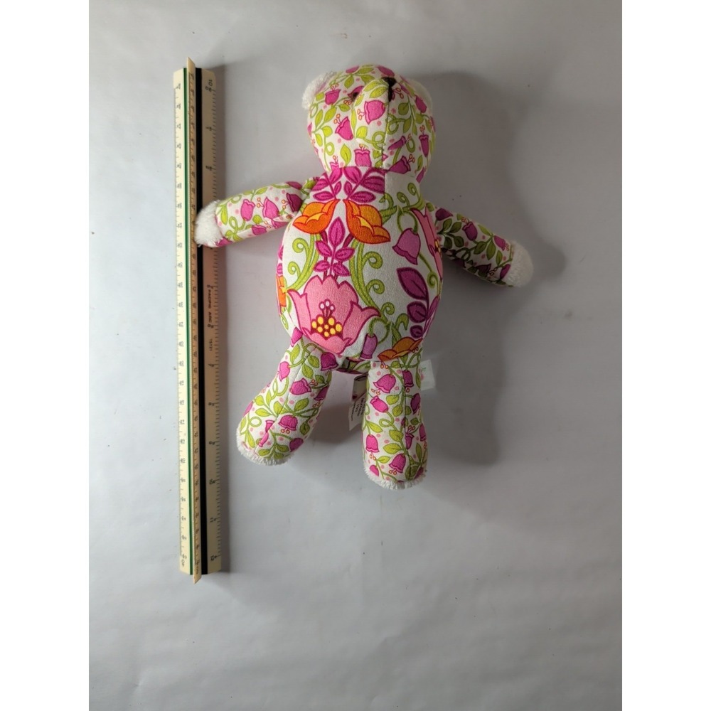 Vera Bradley Teddy Bear Lilli Bell Pink Floral Cotton Stuffed Animal Toy Lovey